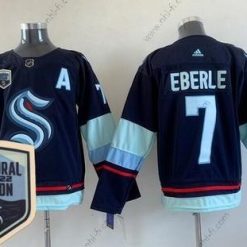 Seattle Kraken #7 Jordan Eberle Laivastonsininen 2021-22 Kausi Inaugural Aito Paita – Miesten