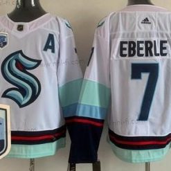 Seattle Kraken #7 Jordan Eberle Valkoinen 2021-22 Kausi Inaugural Aito Paita – Miesten