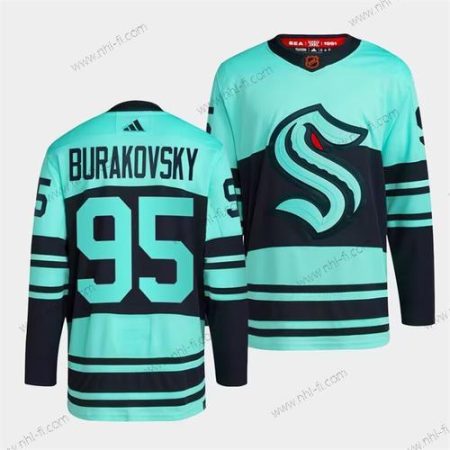 Seattle Kraken #95 Andre Burakovsky Ice Sininen 2022-23 Käänteinen Retro Ommeltu Paita – Miesten