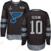 Sininens #10 Brayden Schenn Musta 1917-2017 100th Vuosipäivä Stanley Cup Champions Ommeltu Jääkiekko Paita – Miesten