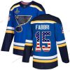 Sininens #15 Robby Fabbri Sininen Kotiottelu Aito USA Flag Stanley Cup Champions Ommeltu Jääkiekko Paita – Miesten