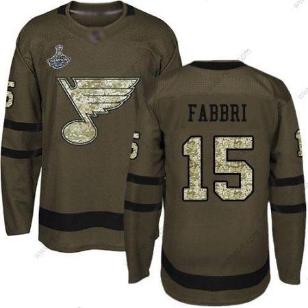 Sininens #15 Robby Fabbri Vihreä Salute to Service Stanley Cup Champions Ommeltu Jääkiekko Paita – Miesten