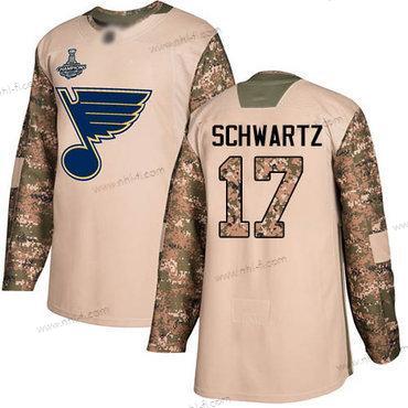 Sininens #17 Jaden Schwartz Maastokuvio Aito 2017 Veterans Day Stanley Cup Champions Ommeltu Jääkiekko Paita – Miesten