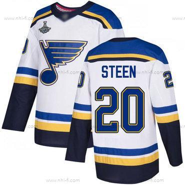 Sininens #20 Alexander Steen Valkoinen Road Aito Stanley Cup Champions Ommeltu Jääkiekko Paita – Miesten