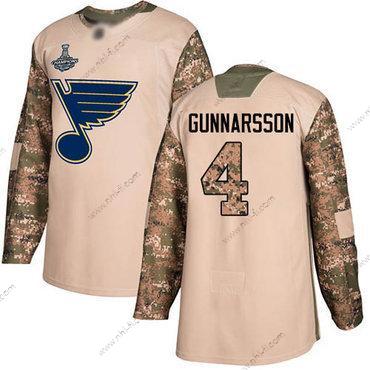 Sininens #4 Carl Gunnarsson Maastokuvio Aito 2017 Veterans Day Stanley Cup Champions Ommeltu Jääkiekko Paita – Miesten