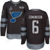 Sininens #6 Joel Edmundson Musta 1917-2017 100th Vuosipäivä Stanley Cup Final Bound Ommeltu Jääkiekko Paita – Miesten