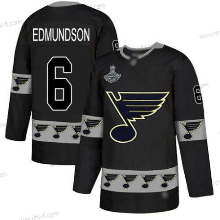 Sininens #6 Joel Edmundson Musta Aito Maajoukkue Logo Stanley Cup Champions Ommeltu Jääkiekko Paita – Miesten