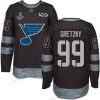 Sininens #99 Wayne Gretzky Musta 1917-2017 100th Vuosipäivä Stanley Cup Champions Ommeltu Jääkiekko Paita – Miesten