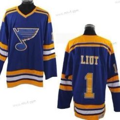 St. Louis Blues #1 Mike Liut Sininen Retro CCM Paita – Miesten