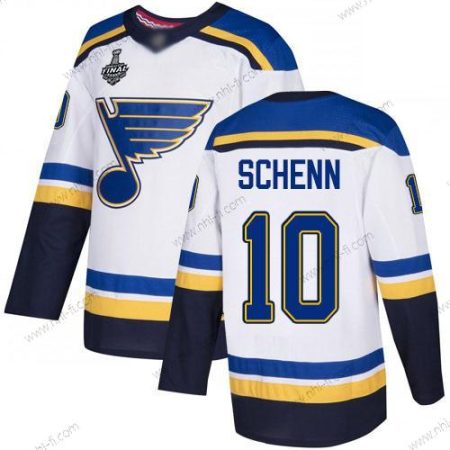 St. Louis Blues #10 Brayden Schenn Valkoinen Road Aito 2019 Stanley Cup Final Bound Ommeltu Jääkiekko Paita – Miesten