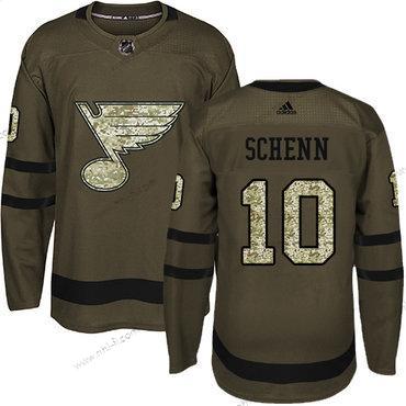 St. Louis Blues #10 Brayden Schenn Vihreä Salute to Service Ommeltu NHL Paita – Nuoret