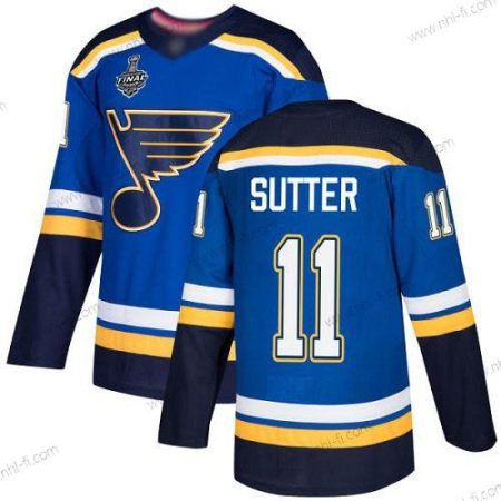 St. Louis Blues #11 Brian Sutter Sininen Kotiottelu Aito 2019 Stanley Cup Final Bound Ommeltu Jääkiekko Paita – Miesten