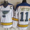 St. Louis Blues #11 Brian Sutter Valkoinen Retro CCM Paita – Miesten