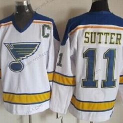 St. Louis Blues #11 Brian Sutter Valkoinen Retro CCM Paita – Miesten