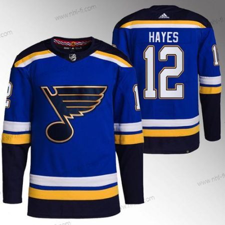 St. Louis Blues #12 Kevin Hayes Sininen Ommeltu Paita – Miesten