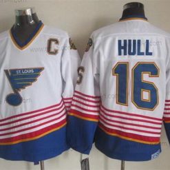 St. Louis Blues #16 Brett Hull 1995 Valkoinen Retro CCM Paita – Miesten