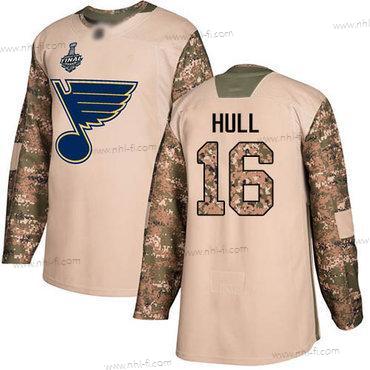 St. Louis Blues #16 Brett Hull Maastokuvio Aito 2017 Veterans Day 2019 Stanley Cup Final Bound Ommeltu Jääkiekko Paita – Miesten