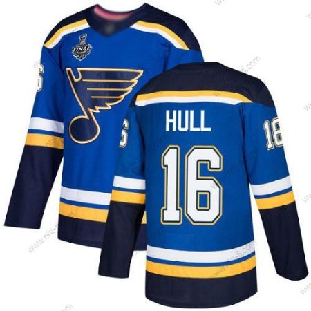 St. Louis Blues #16 Brett Hull Sininen Kotiottelu Aito 2019 Stanley Cup Final Bound Ommeltu Jääkiekko Paita – Miesten