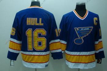 St. Louis Blues #16 Brett Hull Sininen Retro CCM Paita – Miesten