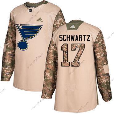 St. Louis Blues #17 Jaden Schwartz Maastokuvio Aito 2017 Veterans Day Ommeltu NHL Paita – Nuoret