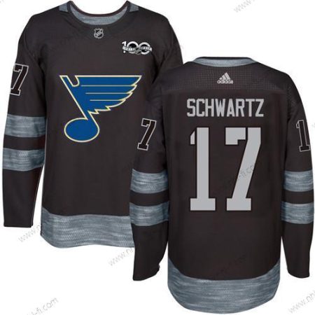 St. Louis Blues #17 Jaden Schwartz Musta 1917-2017 100th Vuosipäivä Ommeltu NHL Paita – Miesten