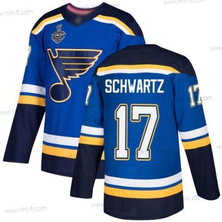 St. Louis Blues #17 Jaden Schwartz Sininen Kotiottelu Aito 2019 Stanley Cup Final Bound Ommeltu Jääkiekko Paita – Miesten