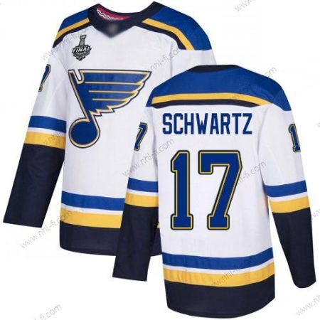 St. Louis Blues #17 Jaden Schwartz Valkoinen Road Aito 2019 Stanley Cup Final Bound Ommeltu Jääkiekko Paita – Miesten