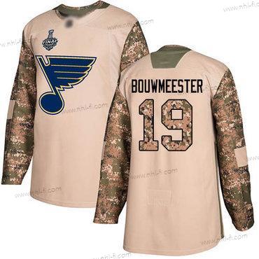 St. Louis Blues #19 Jay Bouwmeester Maastokuvio Aito 2017 Veterans Day 2019 Stanley Cup Final Bound Ommeltu Jääkiekko Paita – Miesten