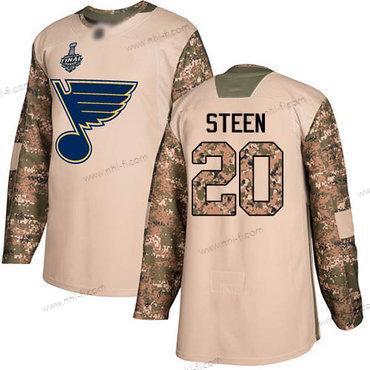 St. Louis Blues #20 Alexander Steen Maastokuvio Aito 2017 Veterans Day 2019 Stanley Cup Final Bound Ommeltu Jääkiekko Paita – Miesten