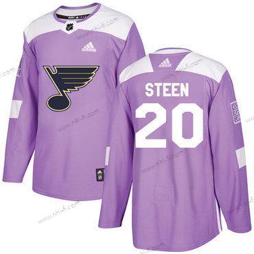 St. Louis Blues #20 Alexander Steen Violetti Aito Taistelee syöpää vastaan Ommeltu NHL Paita – Nuoret