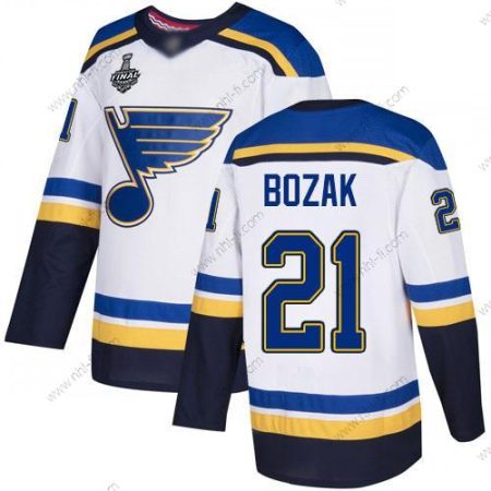 St. Louis Blues #21 Tyler Bozak Valkoinen Road Aito 2019 Stanley Cup Final Bound Ommeltu Jääkiekko Paita – Miesten