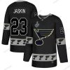 St. Louis Blues #23 Dmitrij Jaskin Musta Aito Maajoukkue Logo 2019 Stanley Cup Final Bound Ommeltu Jääkiekko Paita – Miesten