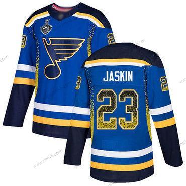 St. Louis Blues #23 Dmitrij Jaskin Sininen Kotiottelu Aito 2019 Stanley Cup Final Bound Ommeltu Jääkiekko Paita Versio 2 – Miesten