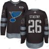 St. Louis Blues #26 Paul Stastny Musta 1917-2017 100th Vuosipäivä Ommeltu NHL Paita – Miesten