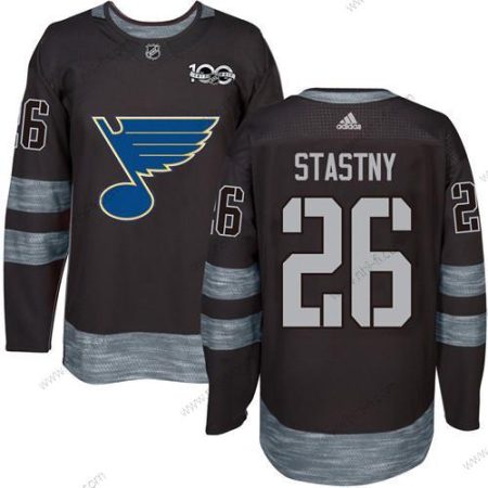 St. Louis Blues #26 Paul Stastny Musta 1917-2017 100th Vuosipäivä Ommeltu NHL Paita – Miesten