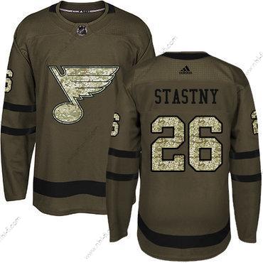 St. Louis Blues #26 Paul Stastny Vihreä Salute to Service Ommeltu NHL Paita – Nuoret