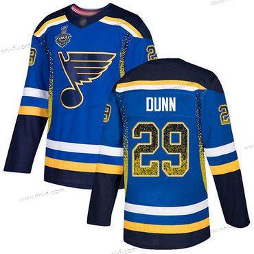 St. Louis Blues #29 Vince Dunn Sininen Kotiottelu Aito 2019 Stanley Cup Final Bound Ommeltu Jääkiekko Paita Versio 2 – Miesten