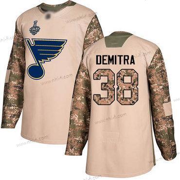 St. Louis Blues #38 Pavol Demitra Maastokuvio Aito 2017 Veterans Day 2019 Stanley Cup Final Bound Ommeltu Jääkiekko Paita – Miesten