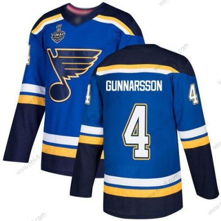 St. Louis Blues #4 Carl Gunnarsson Sininen Kotiottelu Aito 2019 Stanley Cup Final Bound Ommeltu Jääkiekko Paita – Miesten