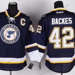 St. Louis Blues #42 David Backes Laivastonsininen Sininen Vieras Paita – Miesten