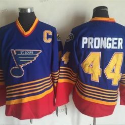 St. Louis Blues #44 Chris Pronger 1995-96 Sininen CCM Ommeltu Vintage Jääkiekko Paita – Miesten