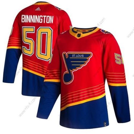 St. Louis Blues #50 Jordan Binnington 2021 Punainen Käänteinen Retro Ommeltu Paita – Miesten