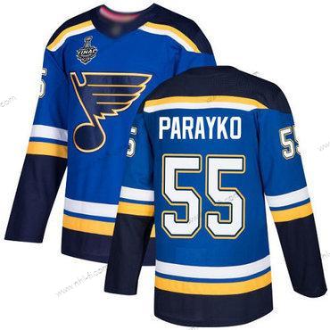 St. Louis Blues #55 Colton Parayko Sininen Kotiottelu Aito 2019 Stanley Cup Final Bound Ommeltu Jääkiekko Paita – Miesten