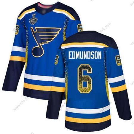 St. Louis Blues #6 Joel Edmundson Sininen Kotiottelu Aito 2019 Stanley Cup Final Bound Ommeltu Jääkiekko Paita Versio 2 – Miesten