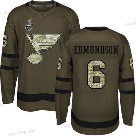 St. Louis Blues #6 Joel Edmundson Vihreä Salute to Service 2019 Stanley Cup Final Bound Ommeltu Jääkiekko Paita – Miesten