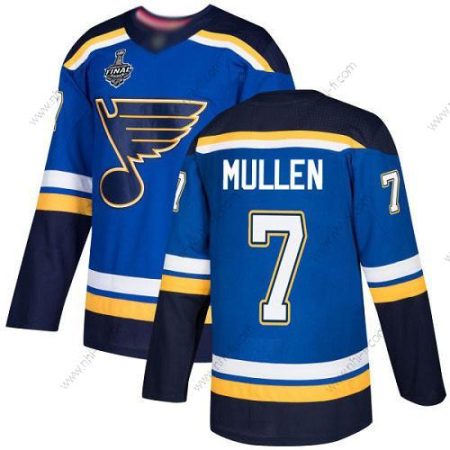 St. Louis Blues #7 Joe Mullen Sininen Kotiottelu Aito 2019 Stanley Cup Final Bound Ommeltu Jääkiekko Paita – Miesten