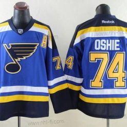 St. Louis Blues #74 T. J. Oshie 2014 Sininen Paita – Miesten