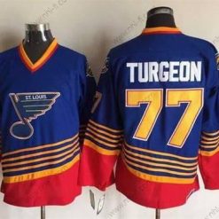 St. Louis Blues #77 Pierre Turgeon 1995-96 Sininen CCM Vintage Paita – Miesten