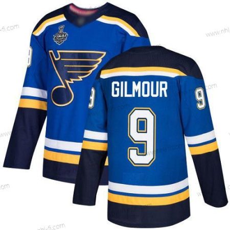 St. Louis Blues #9 Doug Gilmour Sininen Kotiottelu Aito 2019 Stanley Cup Final Bound Ommeltu Jääkiekko Paita – Miesten