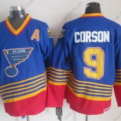 St. Louis Blues #9 Shayne Corson 1995 Sininen Retro CCM Paita – Miesten